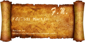 Földi Martin névjegykártya