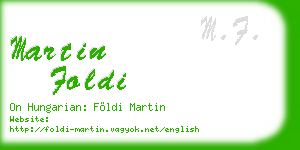 martin foldi business card