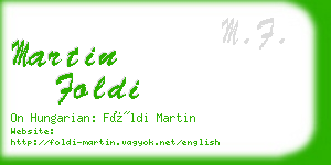 martin foldi business card